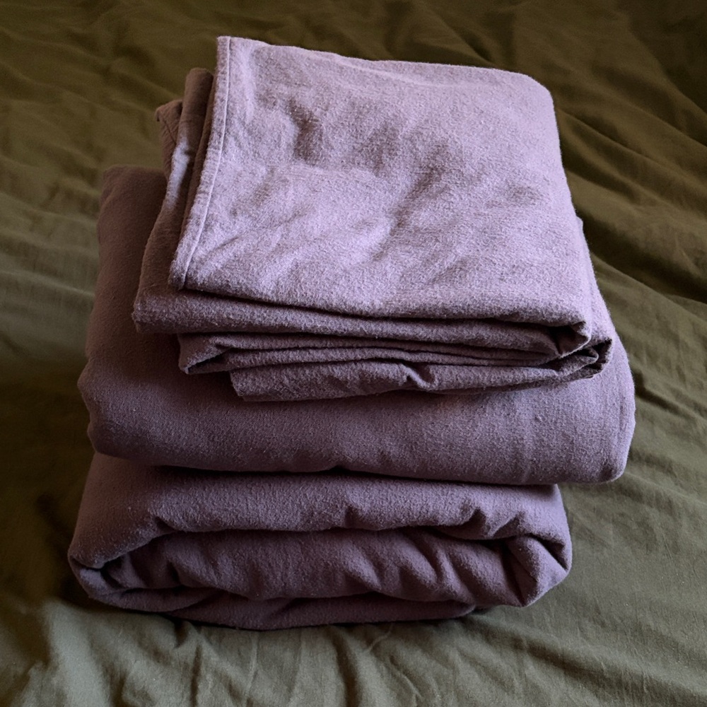 Soft Dark Gray Flannel King Sheet Sets